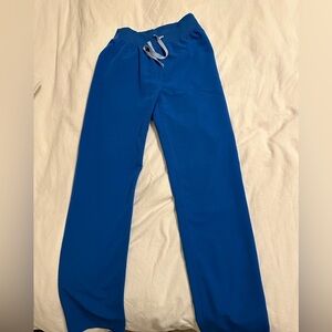 Figs Livingston high waisted scrub pants. Size XS tall. Royal blue.